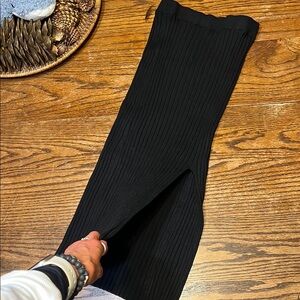 Sincerely Jules Black Ribbed Pencil Skirt